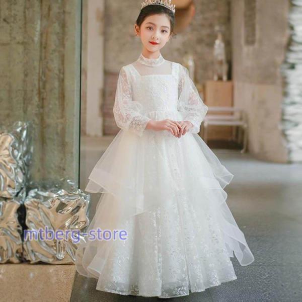 レース ドレス 子供　発表会　結婚式　子ども　レースワンピース　 お呼ばれ/ピアノ演奏会 子供ドレス...