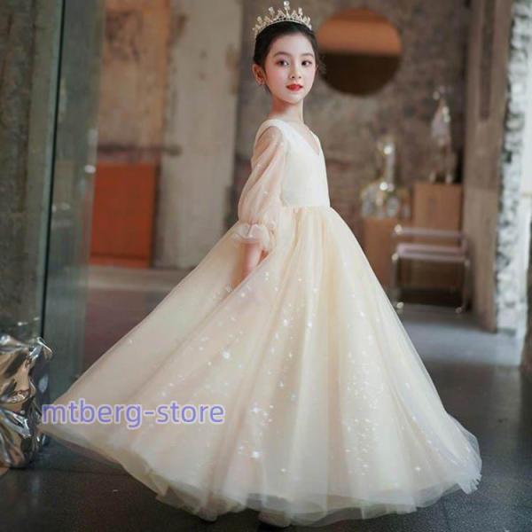 レース ドレス 子供　発表会　結婚式　子ども　レースワンピース　 お呼ばれ/ピアノ演奏会 子供ドレス...