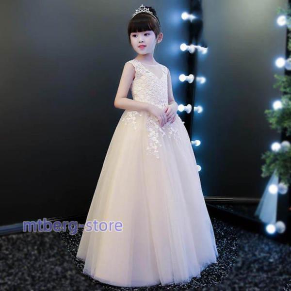 レース ドレス 子供　発表会　結婚式　子ども　レースワンピース　 お呼ばれ/ピアノ演奏会 子供ドレス...