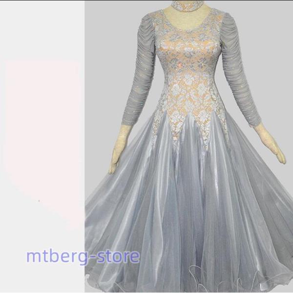 社交ダンス衣装 レディース社交ダンス競技ドレス 豪華正装ドレス 競技会発表会ダンスワンピース ゴージ...