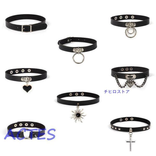 チョーカー ダンス アクセサリー レディース 首輪 ヒップホップ ネックレス ベルト キッズ ブラッ...