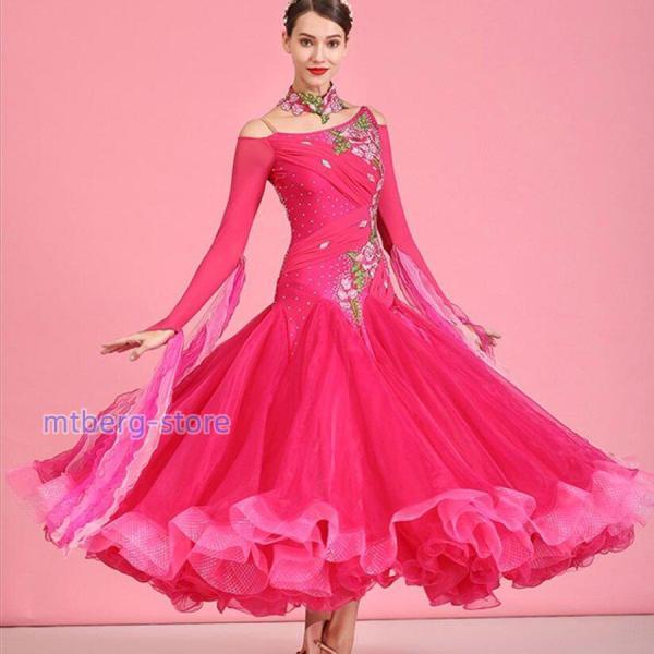 社交ダンス衣装 社交ダンスドレス ダンス衣装 レディース 発表会ドレス ステージ衣装 競技用ドレス ...