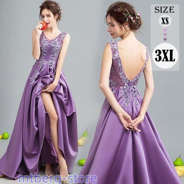 ロングドレス 演奏会 パーティー ピアノ 発表会 袖なし カラードレス ハンカチスカート キラキラ ...