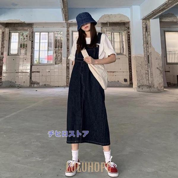 春 夏 ジャンパースカート レディース ワンピース デニムサロペット サロペット オーバーオール オ...