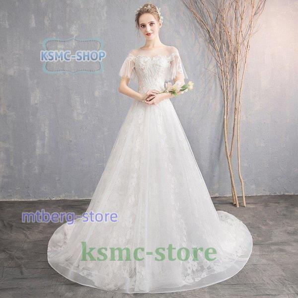 花嫁ウェディングドレス Aラインドレス 白 安い 二次会 大きいサイズ  パーティードレス 披露宴 ...