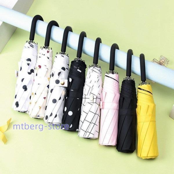 折りたたみ傘レディース日傘雨傘晴雨兼用傘ドットプリント手動傘UVカット紫外線対策完全遮光遮熱3段折り...