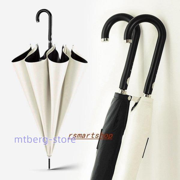 長傘レディース/メンズおしゃれ長傘晴雨兼用傘日傘雨傘ワンタッチ大きめ103cm梅雨対策無地耐風長傘完...