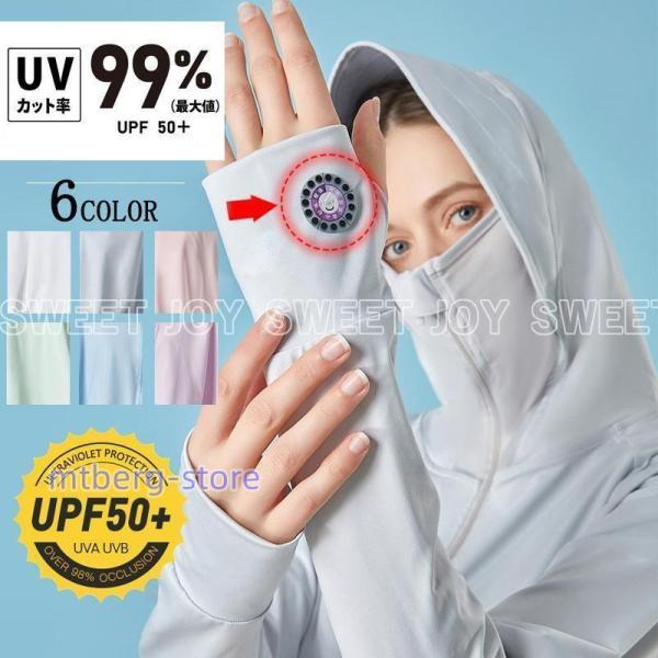 uv パーカー つば 薄手 レディース ラッシュガード 長袖 uvカット 指穴 UPF50+ トップ...