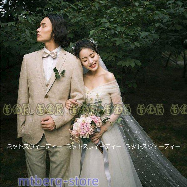 ウェディングドレス ウエディングドレス ロングドレス 結婚式 二次会 花嫁 前撮りドレス ベージュ ...
