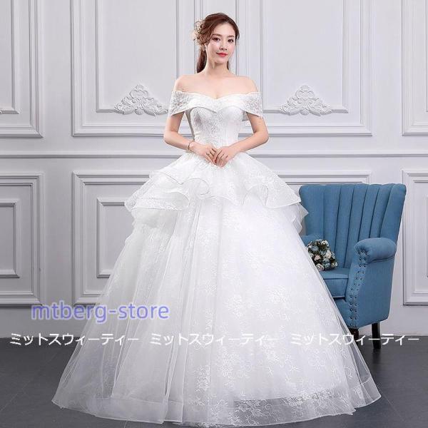 ウェディングドレス プリンセスラインドレス ウエディングドレス 二次会 花嫁 パーティードレス 披露...