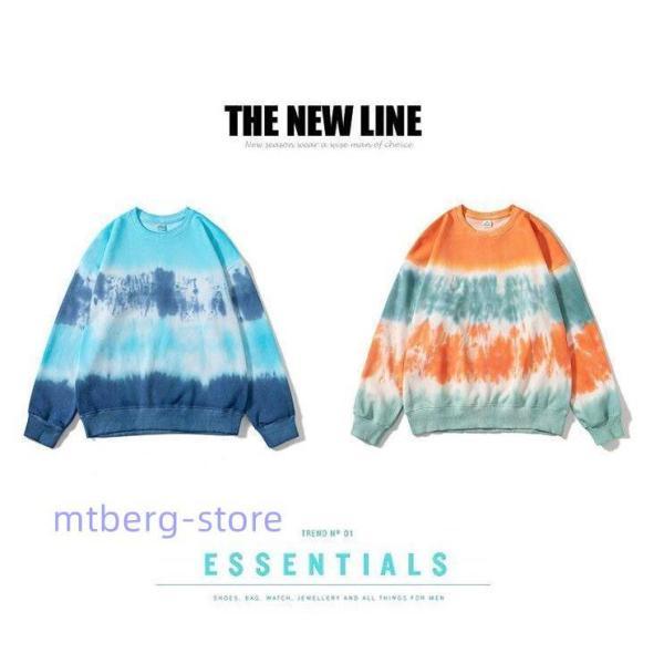 トレーナー ペア お揃い メンズ レディース タイダイ 長袖 トップス カジュアル 絞り染め グラデ...