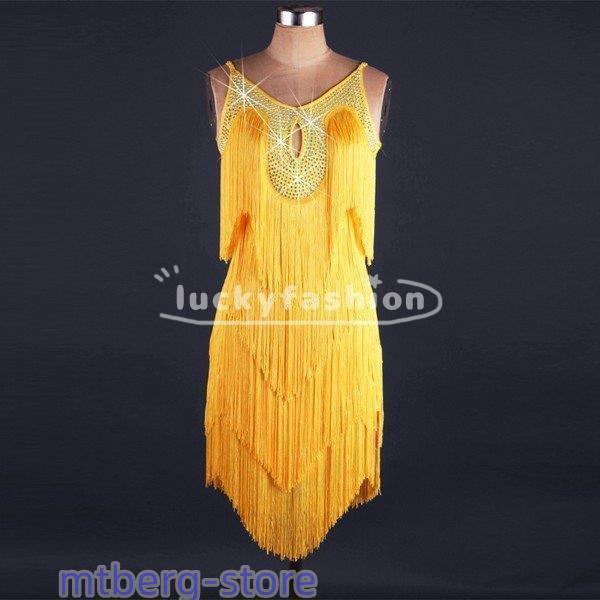ラテン 衣装 社交ダンス ラテンドレス タッセルドレス ワンピース フリンジ キャバ 練習服 スタン...