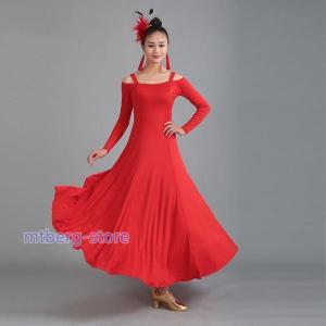 社交ダンス衣装 社交ダンスドレス モダンドレス ダンスウェア ダンスウエア 社交ダンス 練習着 社交ダンス競技用のドレス スタンダードドレス｜chihiro1-store