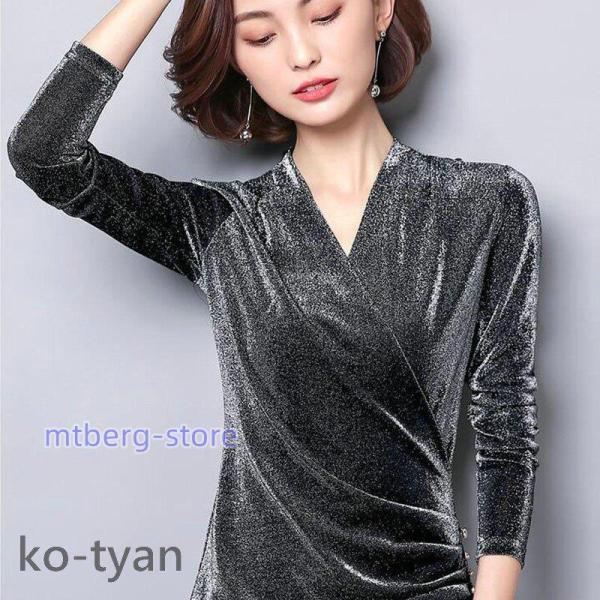 レディース ダンス用シャツ シンプル トップス 長袖ダンスTシャツ 何でも合う 着痩せ女性 社交ダン...