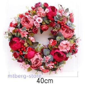 クリスマスリース 40cm ドアリース クリス...の詳細画像1