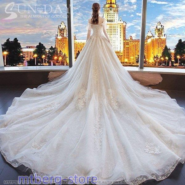 秋 ウェディングドレス ドレス フォーマルドレス ウエディング エレガント パーティードレス 花嫁ロ...