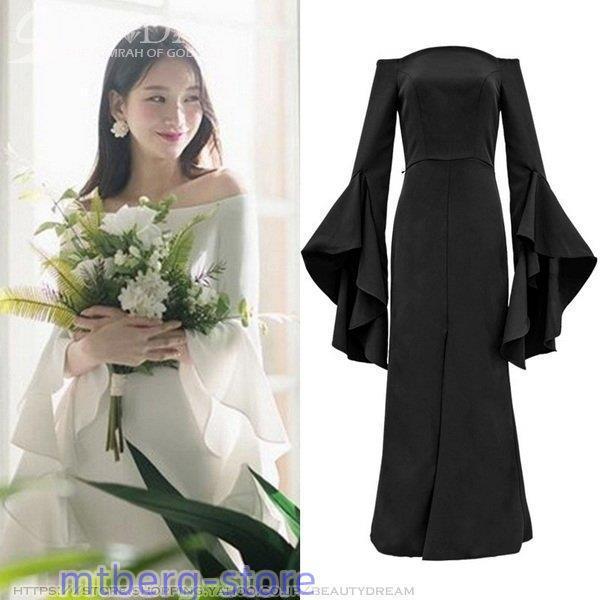 秋 ウェディングドレス ドレス フォーマルドレス ウエディング エレガント パーティードレス 花嫁ロ...