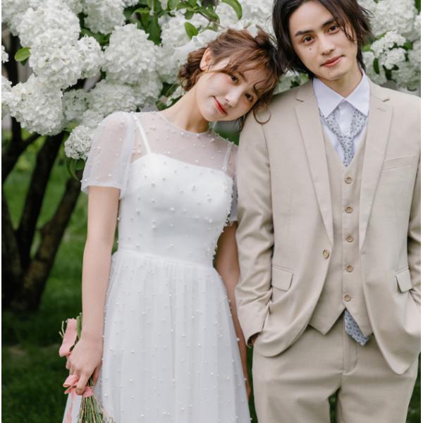 ウェディングドレス ドレス フォーマルドレス 可愛いドレス エレガント パーティードレス 花嫁ロング...