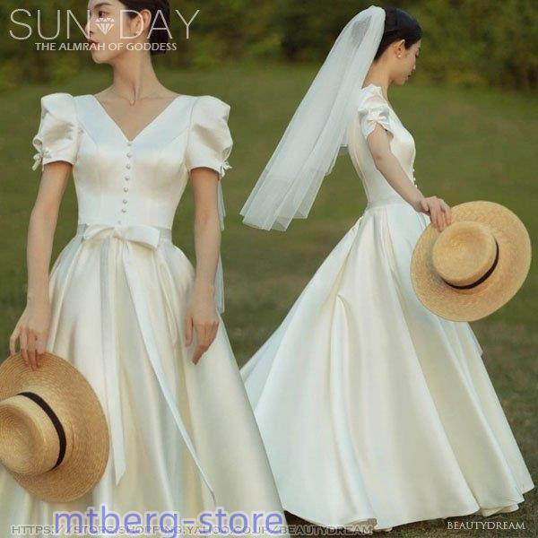 ウェディングドレス ドレス フォーマルドレス 可愛いドレス エレガント パーティードレス 花嫁ロング...