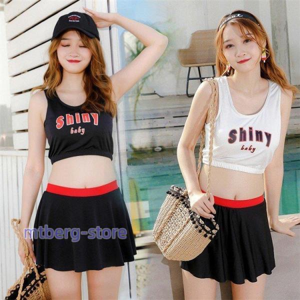 水着 体型カバー タンキニ ビキニ 2点セット水着 レディース 韓国風  ファッション 水着 可愛い...