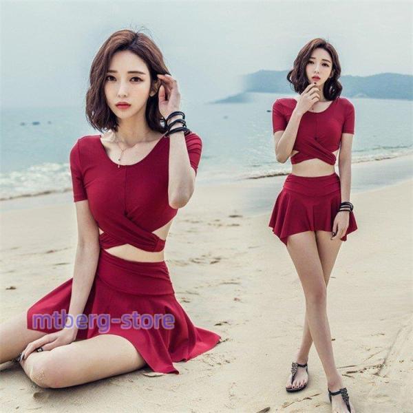 水着 体型カバー タンキニ ビキニ 2点セット水着 レディースレース 韓国風  ファッション スイム...