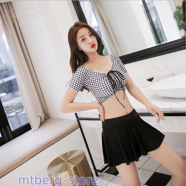 レディース 水着2点セット  体型カバー セパレート スイムウェア ビキニ ショートパンツ シースル...