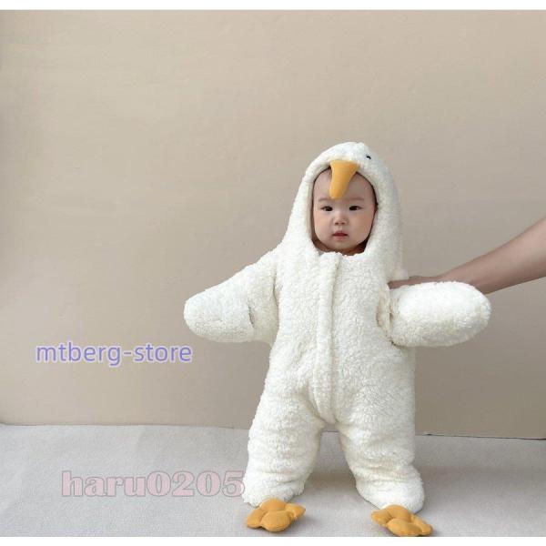 ベビー服 冬 ロンパース 赤ちゃん 可愛い 着ぐるみ お出掛け 裏ボア 起毛 ジャンプスーツ 暖かい...