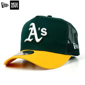 ニューエラ NEWERA メッシュキャップ Dフレーム オークランド アスレチックス 緑 グリーン イエロー