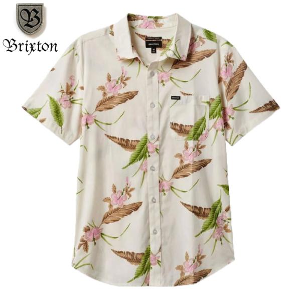 BRIXTON ブリクストン 半袖シャツ 柄シャツ オフホワイトベース