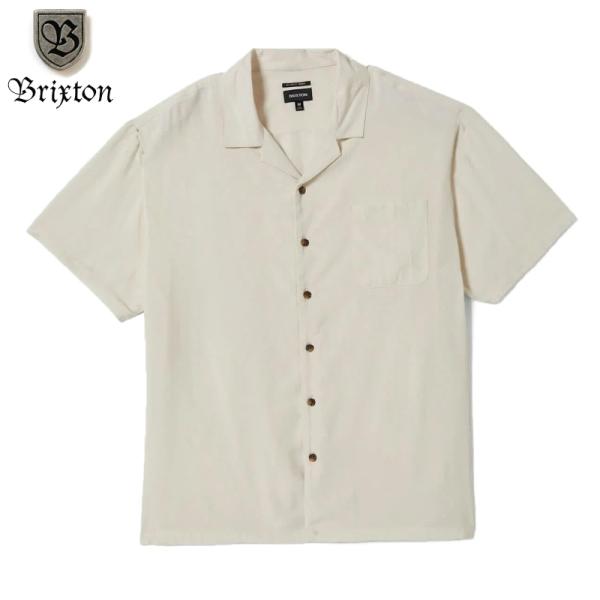 Brixton ブリクストン オープンカラーレーヨンシャツ 無地 オフホワイト オフ白 生成り