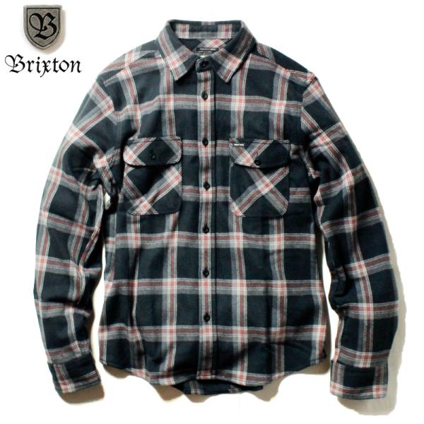 BRIXTON ブリクストン ネルシャツ チェックシャツ ストレッチ生地 ブラック系チェック 黒
