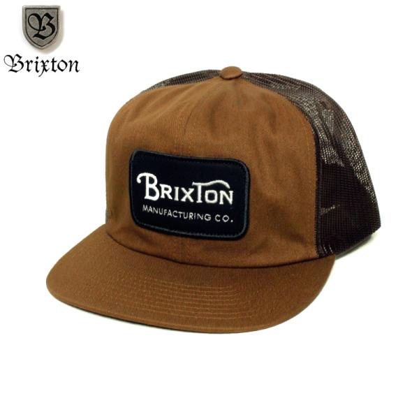 BRIXTON ブリクストン メッシュキャップ トラッカーキャップ GRADE ロゴワッペン 茶 ブ...