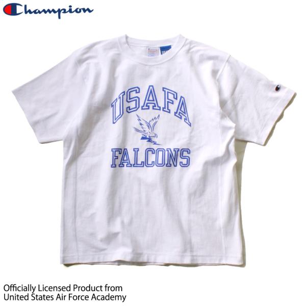 チャンピオン USAFA マスコット ファルコンズ カレッジプリント Tシャツ ホワイト Champ...