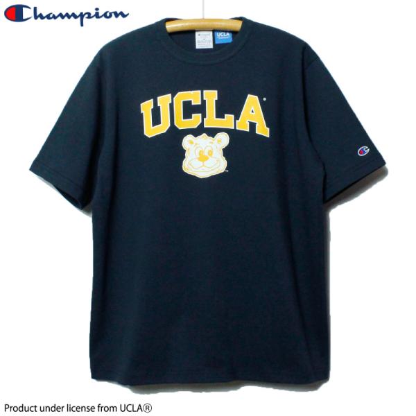 チャンピオン T1011 カレッジプリント UCLA マスコット キャラクター Tシャツ 紺 ネイビ...