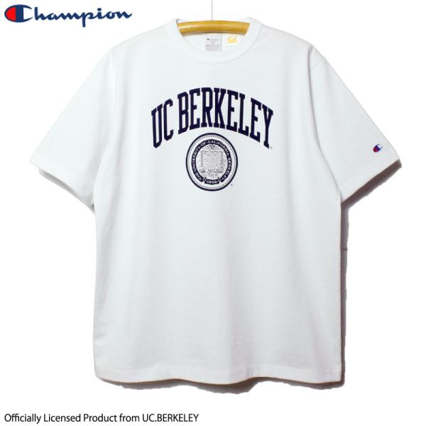 チャンピオン T1011 カレッジプリント UCB バークレー 校章 染み込み Tシャツ 白 ホワイ...