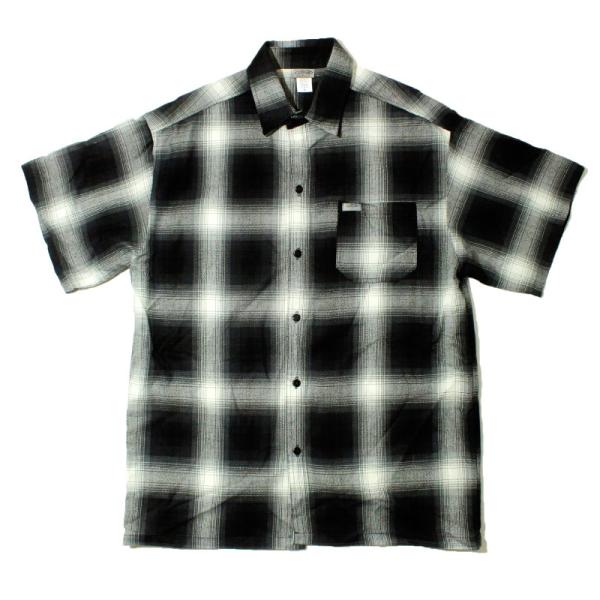 CALTOP カルトップ USA製 オンブレチェックシャツ 半袖 ブラック/アイボリー