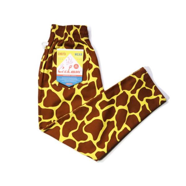 Cookman クックマン シェフパンツ キリン 麒麟 ジラフ アニマル柄 イージーパンツ ワークパ...