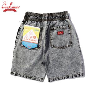 クックマン ショートパンツ ケミカルウォッシュブラックデニム XL COOKMAN（クックマン） ショートパンツ ケミカルウォッシュブラック