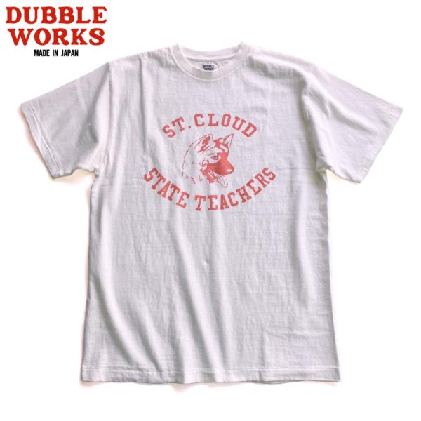 ダブルワークス プリントTシャツ アニマル柄 アメカジ 丸胴 日本製 オフホワイト オフ白