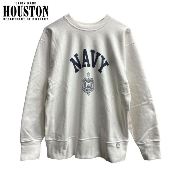 HOUSTON ヒューストン U.S.NAVY 染み込みプリント ミリタリースウェット トレーナー ...