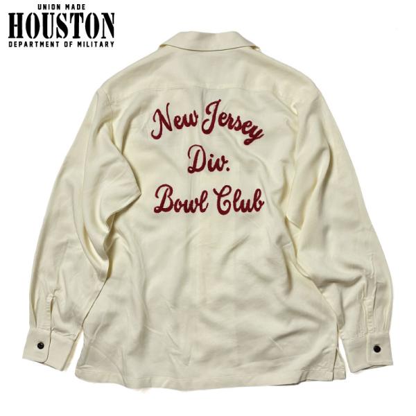 HOUSTON ヒューストン ボーリングシャツ レーヨンオープンカラーシャツ 長袖 チェーンステッチ...