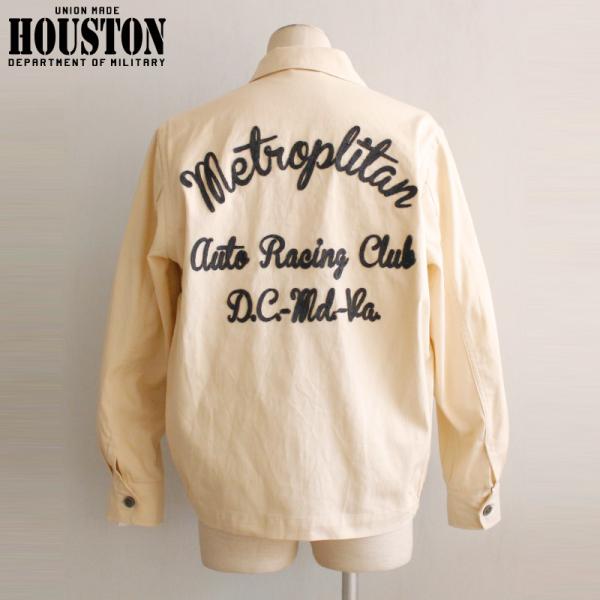 HOUSTON ヒューストン チェーンステッチ 刺繍 ワークジャケット カークラブジャケット オフホ...