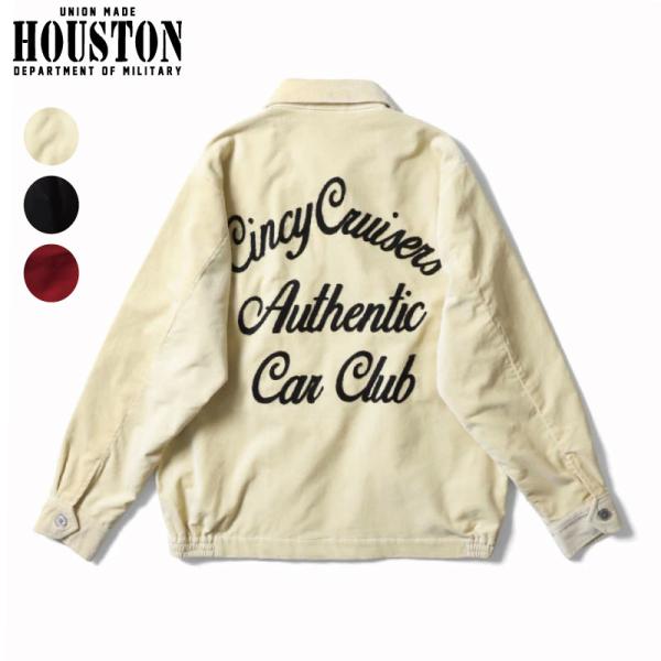HOUSTON ヒューストン ハリントンジャケット ブルゾン ベロア 別珍 カークラブデザイン チェ...