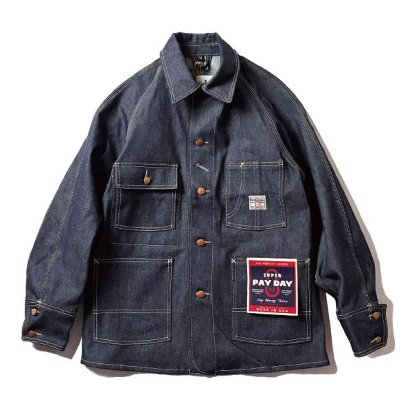 SUPER PAYDAY スーパーペイデイ USA製 アメリカ製 デニムカバーオール ジャケット リ...