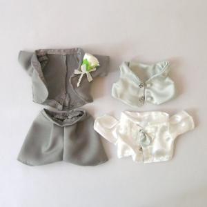 ぬいぐるみ用 タキシードセットSサイズ グレー 身長14から23センチ