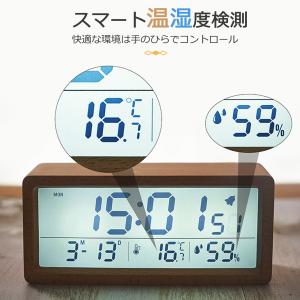 目覚まし時計 置き時計 木目調 デジタル時計 ...の詳細画像1