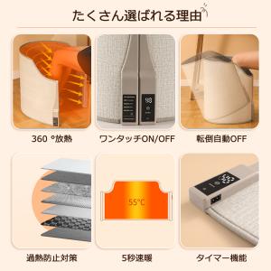 パネルヒーター 足元 ラウンド型 360度発熱...の詳細画像1