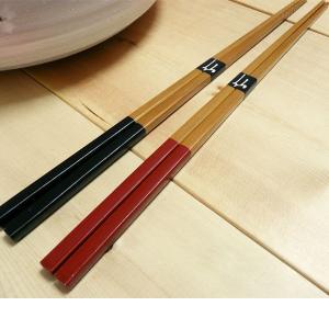 竹製 菜箸 30cm スス竹 角型 赤 茶 ツ...の詳細画像3