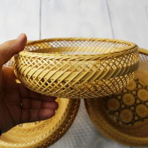 白竹 花六つ目 鉄鉢かご 大 22cm 国産 ...の詳細画像2