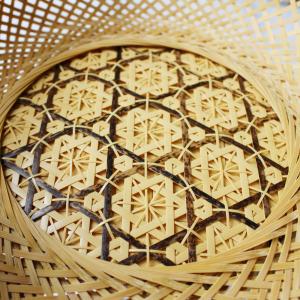 白竹 花六つ目 鉄鉢かご 大 22cm 国産 ...の詳細画像5
